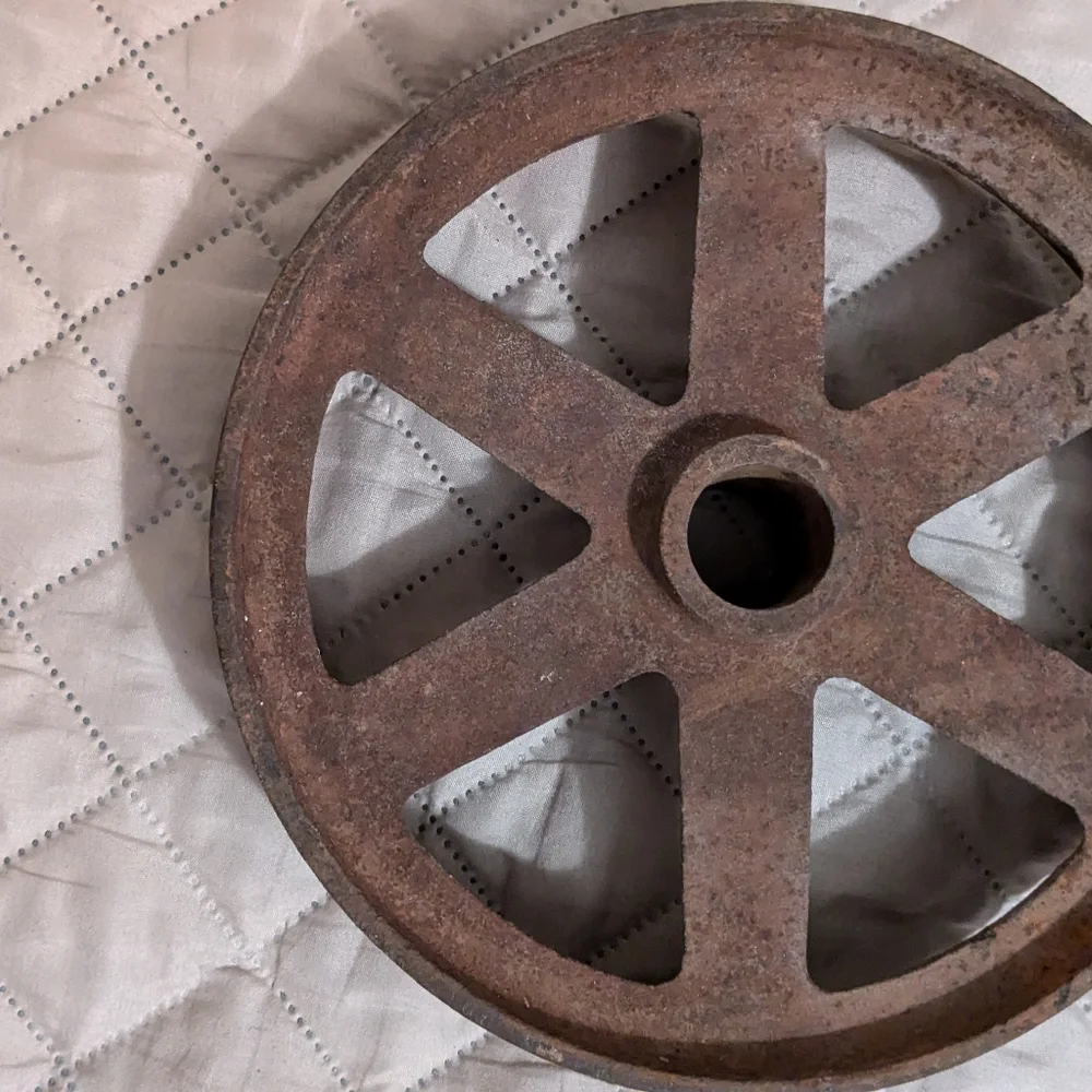 Antique Metal Wheel Rustic Chic Home Decor - Picture 2 of 4